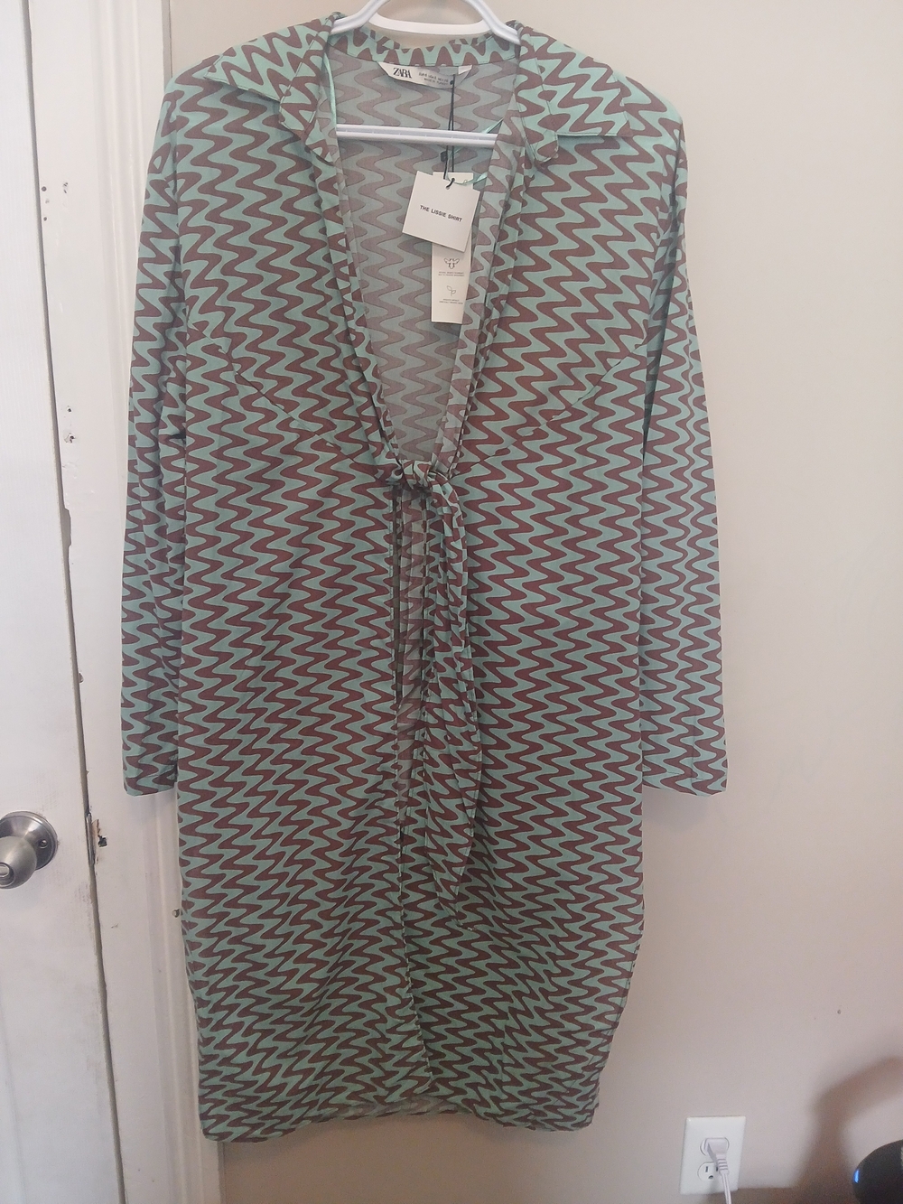 Zara Lissie Shirt Tie-Front Midi Cardigan
